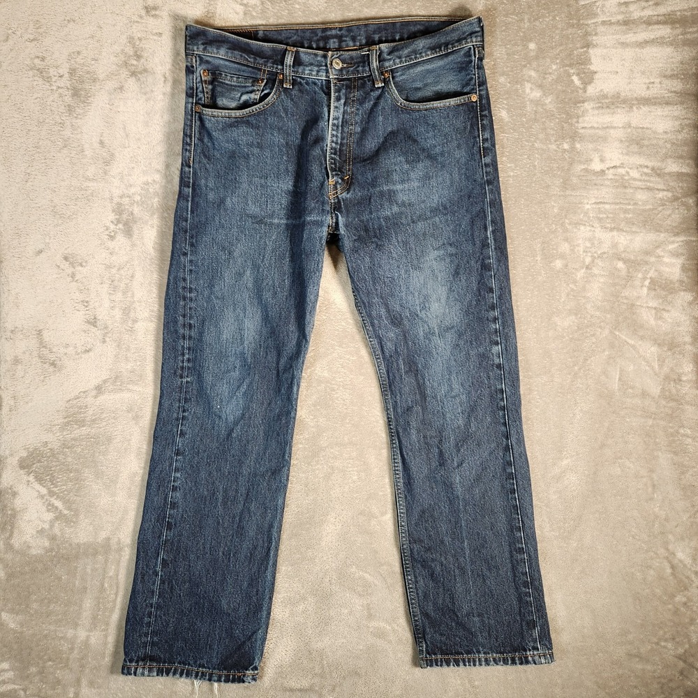 Levi's 505 Jeans Men's 36X30 Blue Straight Regular Fit Heel Bite